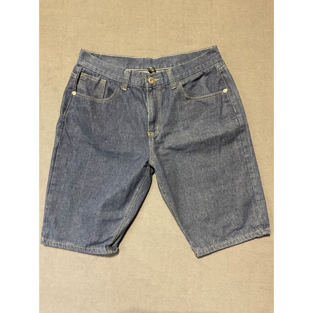 True Rock Men's Jean‎ Shorts Size 38 -Y2K, 90's Dark Wash 12" Inseam, 5 Pockets